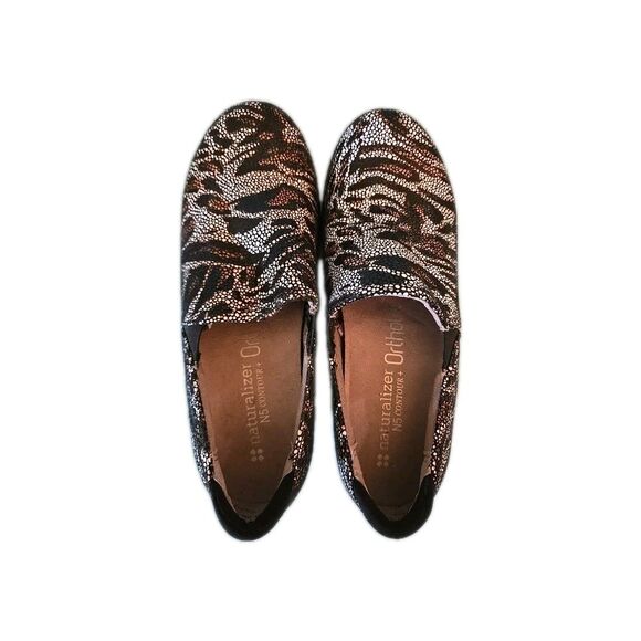 Naturalizer N5 Contour Ortho Clogs Leather Animal Print Slip On Women's Size 4.5 - Picture 1 of 7